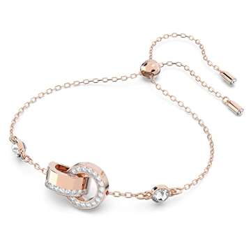 Swarovski Dexera Bracelet, White, Rose-gold tone Finish
