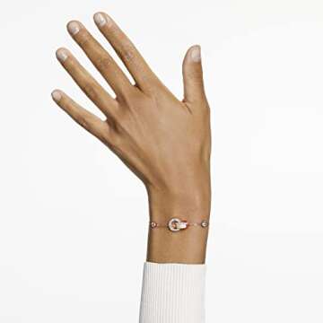 Swarovski Dexera Bracelet, White, Rose-gold tone Finish