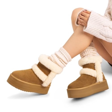 DREAM PAIRS Winter Platform Fur Boots - Stylish & Warm