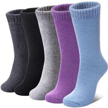 NOCIN COLOR Merino Wool Hiking Socks for Women - Cozy Winter Thermal Socks