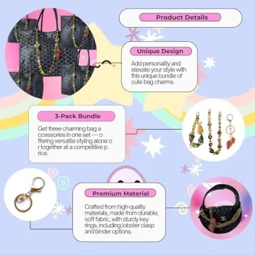 Unique Bag Charms Set for Any Occasion - 3PCS