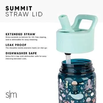 Simple Modern Disney Mickey Mouse Kids Water Bottle Plastic BPA-Free Tritan Cup with Leak Proof Straw Lid | Reusable and Durable for Toddlers, Boys | Summit Collection | 12oz, Mickey Mouse Retro