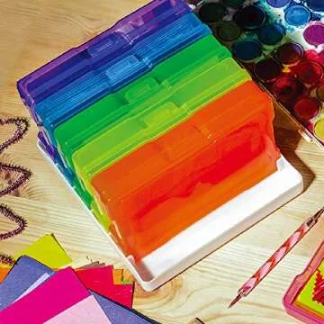 novelinks Transparent 4" x 6" Photo Storage Boxes - Photo Organizer Cases Photo Keeper Picture Storage Containers Box for Photos - 6 PACK (Multi-colored)