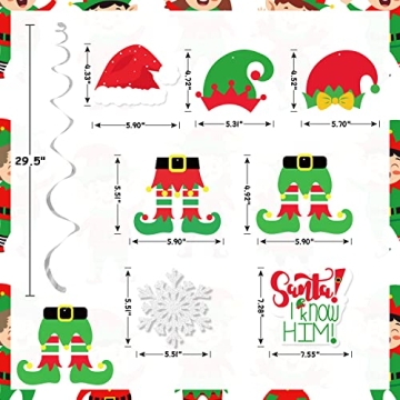 K KUMEED Elf Christmas Hanging Swirls 20 Pcs Decor