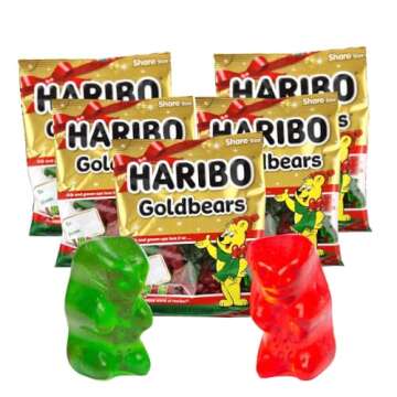 Gold Bears – Festive Bundle of Stocking Stuffer Candy – Chewy Green and Red Gummy Bears Holiday ...