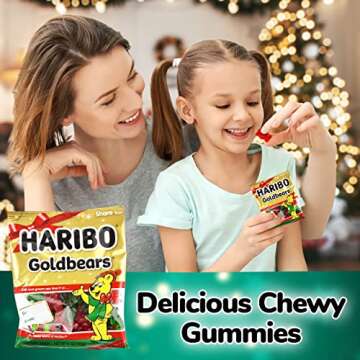 Gold Bears – Festive Bundle of Stocking Stuffer Candy – Chewy Green and Red Gummy Bears Holiday Edition – Good for Christmas, Mother’s Day, Easter, & all Holidays. (5 Pack)