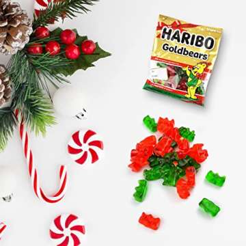 Gold Bears – Festive Bundle of Stocking Stuffer Candy – Chewy Green and Red Gummy Bears Holiday Edition – Good for Christmas, Mother’s Day, Easter, & all Holidays. (5 Pack)