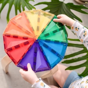 Connetix Rainbow Geometry Pack - 30 Colorful Magnetic Tiles