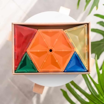 Connetix Rainbow Geometry Pack - 30 Colorful Magnetic Tiles