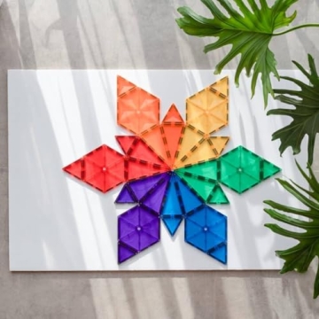 Connetix Rainbow Geometry Pack - 30 Colorful Magnetic Tiles