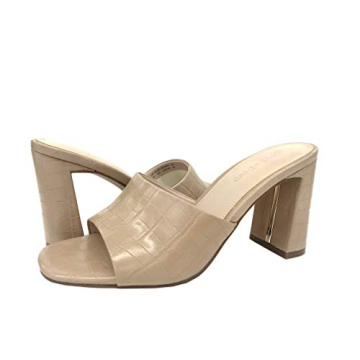 Pattie High Block Heeled Mule Sandal by The Drop