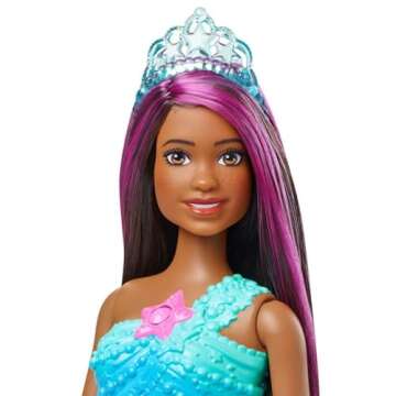Barbie Dreamtopia Doll, Mermaid Toy with Water-Activated Light-Up Tail, Purple-Streaked Hair & 4 Colorful Light Shows