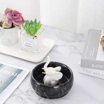 CM CHIC MONDAY 4.72 Inch Decorative Bowl - Versatile Natural Marble Centerpiece