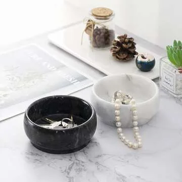 CM CHIC MONDAY Decorative Natural Marble Bowl 4.72 Inch