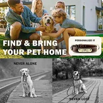 Personalized Custom Leather Dog Collar with Engravable Nameplate - Durable Name Tag Collar - Customizable Dog Collar - Comfortable ID Collars for Small, Medium, Large Dogs (X-Small)