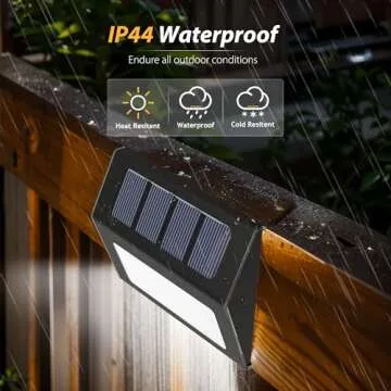 Otdair Solar Lights for Outside, 12 Pack Solar Deck Lights Outdoor, Waterproof Fence Solar Lights for Fence, Patio, Garden, Pathway, Cold White (Black)