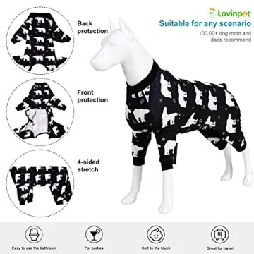 LovinPet Protective Bodysuit for Dogs in Berries Navy
