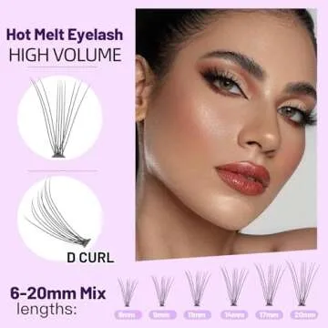 Bodermincer 240pcs 10D D Curl Lashes Clusters Professional Makeup Individual Cluster Eye Lashes (10D-D Curl-12mm)