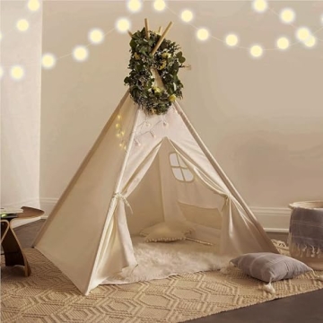 Kids Teepee Tent with Light String for Imaginative Play