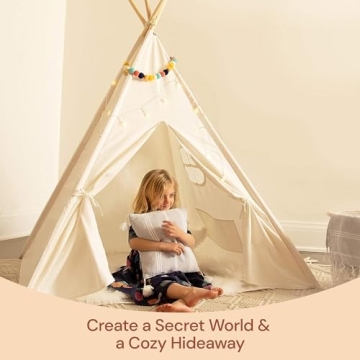 Kids Teepee Tent with Light String for Imaginative Play