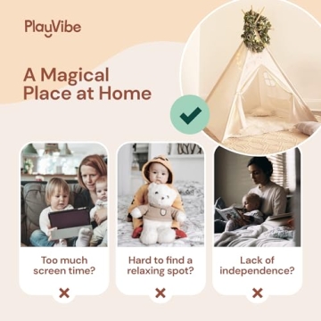 Kids Teepee Tent with Light String for Imaginative Play