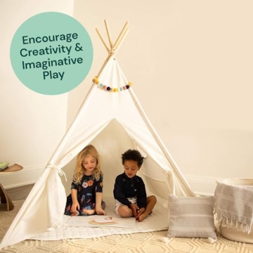 Kids Teepee Tent with Light String for Imaginative Play