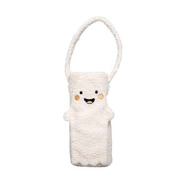 Pearhead Sherpa Wine Bottle Gift Bag, Ghost Wine Bottle Bag, Halloween Party Ideas, Reusable Wine Ba...