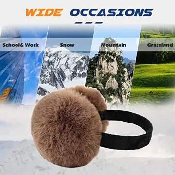 Peecabe Winter Women Earmuffs Faux Fur Girls Ear muffs Warm Unisex Kids Ear Covers Foldable Outdoor Boys Ear Warmers for Women (Brown)