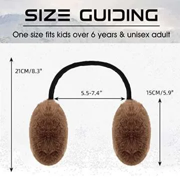 Peecabe Winter Women Earmuffs Faux Fur Girls Ear muffs Warm Unisex Kids Ear Covers Foldable Outdoor Boys Ear Warmers for Women (Brown)