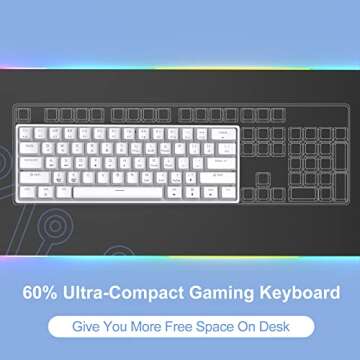 DIERYA 60% Mechanical Keyboard, DK61se Wired Gaming Keyboard with Red Switches, LED Backlit Ultra-Co...