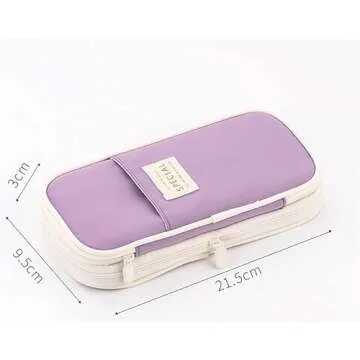 Arnuixty Large Storage Pencil Case Pen Bag with Zipper Big Capacity Pouch Organizer for Office Travel Holder Box (Light Green)