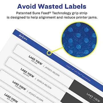 Avery Durable Waterproof Wraparound Rectangle Labels with Sure Feed Technology, 1-1/4" x 9-3/4", Matte White, 40 Customizable Labels for Laser and Pigment-Inkjet Printers (22845)