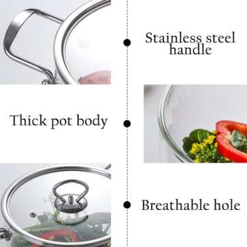 Hgjgwqh 5.5L Clear Glass Saucepan - Durable Cooking Pot