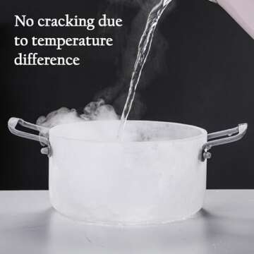 Hgjgwqh 5.5L Clear Glass Saucepan - Durable Cooking Pot
