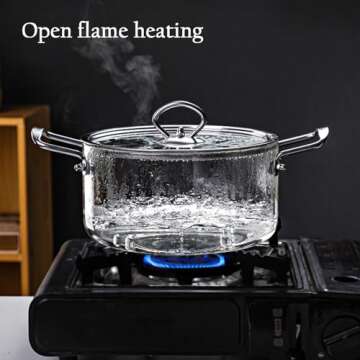 Hgjgwqh 5.5L Clear Glass Saucepan - Durable Cooking Pot