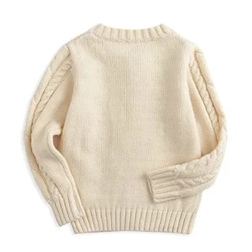 Kids Cable Knit Cardigan Warm Stylish Vintage Fall Wear