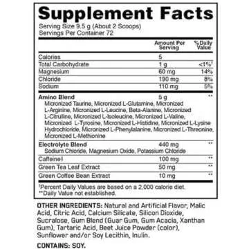 Optimum Nutrition Essential AMIN.O Energy & Electrolytes - Energy, Focus & Post-Workout Muscle Recovery - Watermelon Pre-Workout Electrolyte Powder Drink - Watermelon Splash, 1.51 lb (72 Servings)