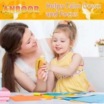 Anboor 2 Pcs Banana Squishies Stress Ball, Fruit Sensory Balls for Kids and Adults, Simulation Banana Relief Stress Squeeze Fidget Toy as Birthday