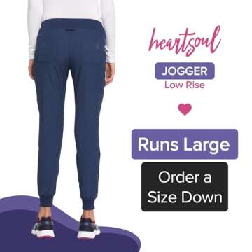 Comfortable HeartSoul Women's Medical Scrub Jogger Pants with 5 Pockets