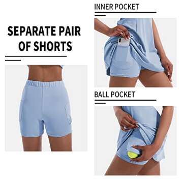 Stylish Women’s Tennis Dress with Built-in Shorts and Pockets