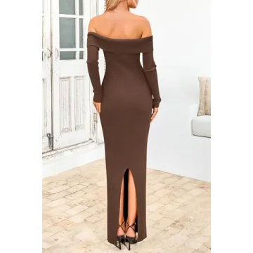 PRETTYGARDEN Women's Winter Off Shoulder Sweater Dress