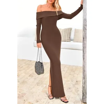 PRETTYGARDEN Women's Winter Off Shoulder Sweater Dress