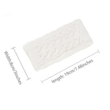 Allegra K Women's Ribbed Wrist Arm Warmers Stretchy Cable Knitted Fingerless Gloves One Size White