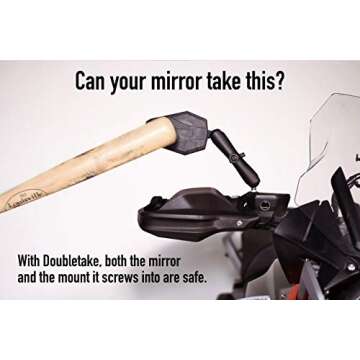 Doubletake Adventure Mirror Kit, Universal Fit Folding Motorcycle Mirrors, Guaranteed for Life. (Adventure 1.0)