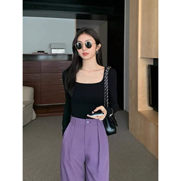 OQQ Women's Ribbed Long Sleeve Bodysuits for Stylish Comfort