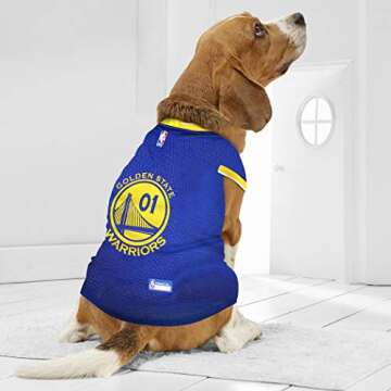 Pets First NBA GOLDEN STATE WARRIORS DOG Jersey, Medium - Tank Top Basketball Pet Jersey