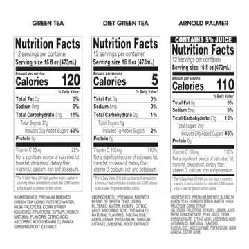 AriZona Iced Tea Variety Bundle 16oz, 12 Bottles per Flavor (36 count) - Green Tea with Ginseng and ...