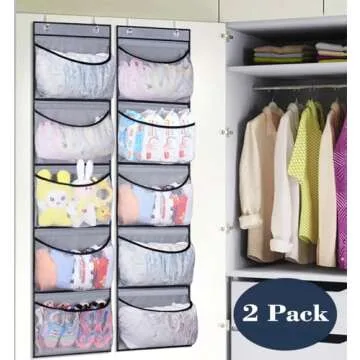KEETDY Over the Door Organizer 5 Pocket Storage for Home
