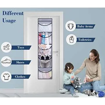 KEETDY Over the Door Organizer 5 Pocket Storage for Home