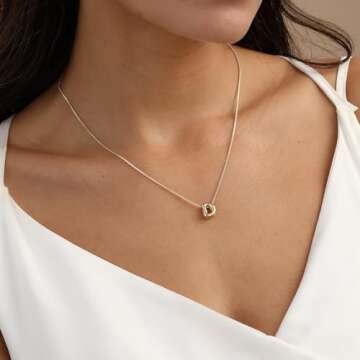 Lisitine Bubble Initial Necklaces Dainty Gold Letter Necklace 14K Gold Plated Cute Name Choker Necklaces for Women Trendy Gold Personalized Jewelry Gift for Women